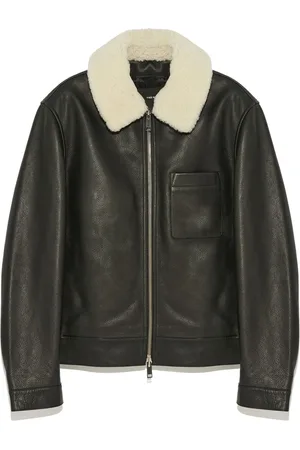 YVES SALOMON Shearling collar leather jacket