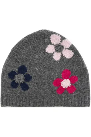Il gufo Floral-knit beanie