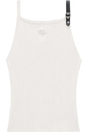 Courrèges Buckle-detail ribbed tank top