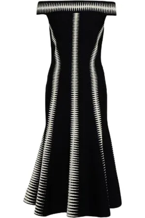 Alexander McQueen Jacquard off-shoulder midi dress