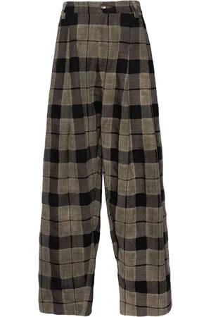 ZIGGY CHEN Checked straight-leg trousers