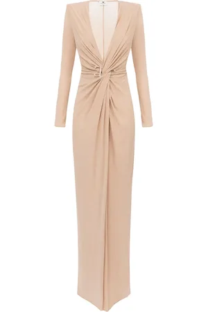 Elisabetta Franchi Logo-plaque knotted gown