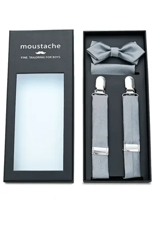 M. Moustache Crosshatched suspenders set