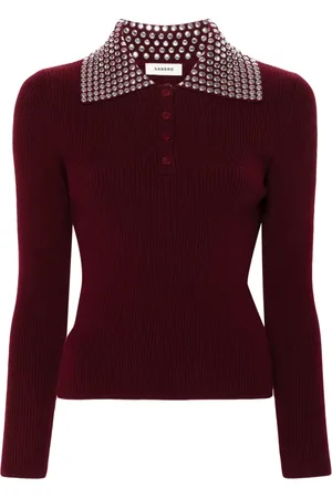 Sandro Embellished knitted top