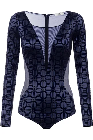 Elisabetta Franchi Flocked tulle bodysuit