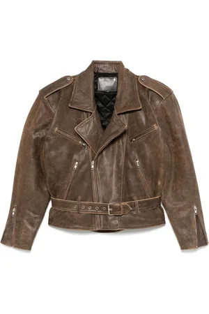 R13 Oversize-shoulder biker jacket