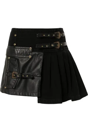 VERSACE Decorative-buckle details mini skirt