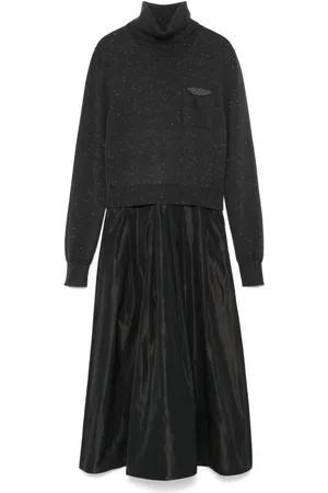 PESERICO SIGN Lurex-detail midi dress