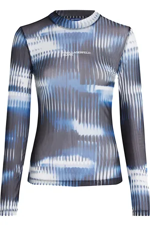 Karl Lagerfeld Glitch-print mesh top