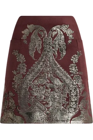 Etro Printed metallic-effect mini skirt