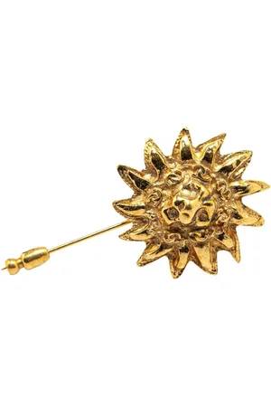 CHANEL 1970-1980 Plated Lion Pin costume brooch