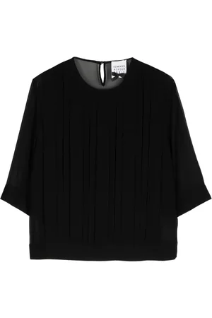Edward Achour Paris Half-length sleeve sheer blouse