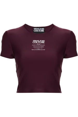 VERSACE Warranty-logo cropped T-shirt