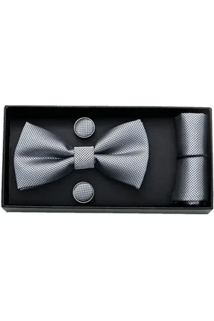 M. Moustache Crosshatch bow tie set