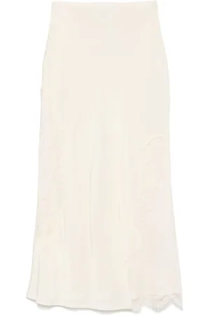 ERIKA CAVALLINI Lace-panelling midi skirt