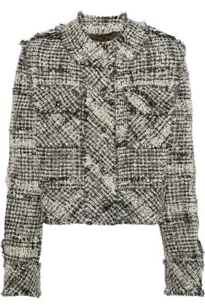 JNBY Crystal embellishment tweed jacket