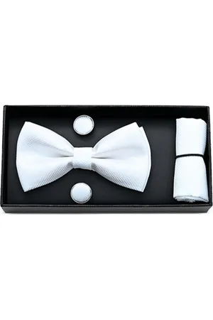 M. Moustache Crosshatched bow tie set