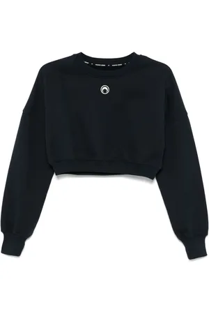 Marine Serre Moon-logo cropped sweatshirt
