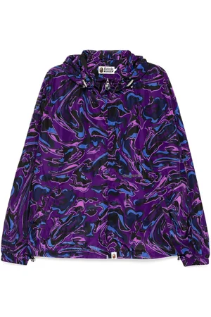 A Bathing Ape Marbling camo logo hooded jeack