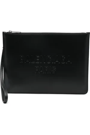 Balenciaga Logo-debossed clutch bag
