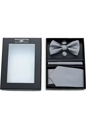 M. Moustache Textured bow tie set