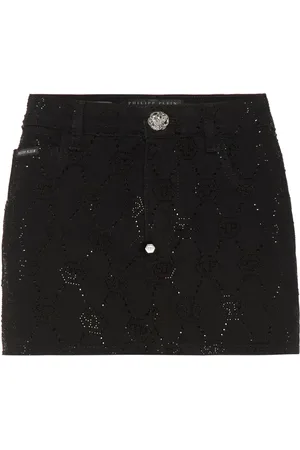 Philipp Plein Monogram denim skirt