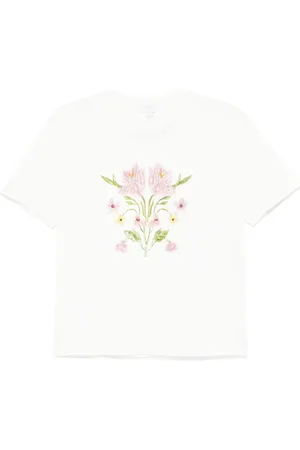 Giambattista Valli Floral-embroidered T-shirt