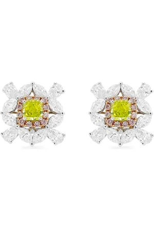 HYT Jewelry 18k white gold diamond earrings