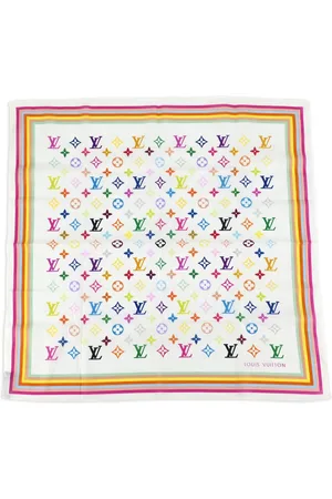 LOUIS VUITTON X Takashi Murakami 1990-2000s Monogram cotton scarf