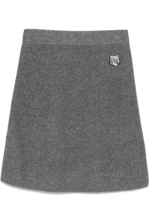 Maison Kitsuné Bold fox head patch short ribbed skirt