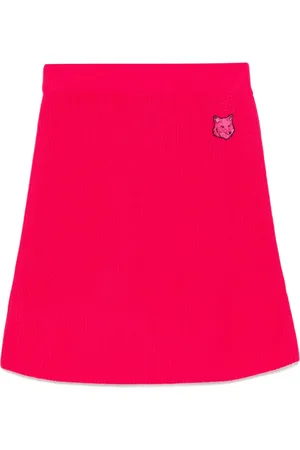 Maison Kitsuné Bold fox head patch short ribbed skirt