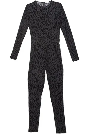 FLEUR DU MAL Flocked leopard-print catsuit
