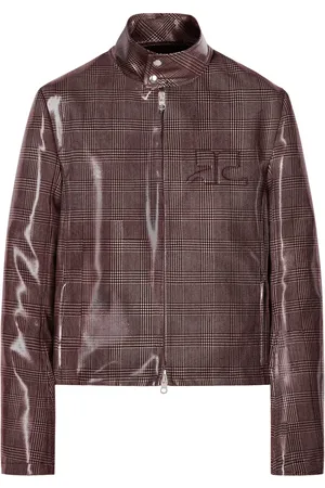 Courrèges Shaded-logo patent biker jacket
