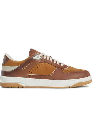 santoni Panelled leather sneakers