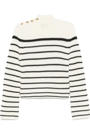 FORTE FORTE High-neck striped sweater