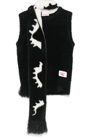 Charles Jeffrey Loverboy Brushed attached-scarf vest