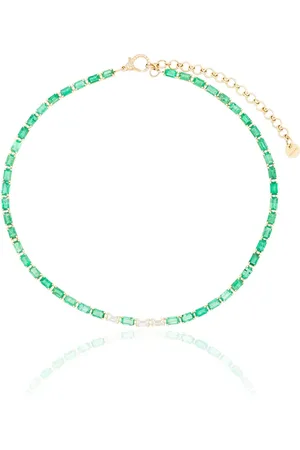 Shay 18kt yellow emerald and diamond tennis choker