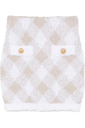 Balmain Argyle-pattern mini skirt