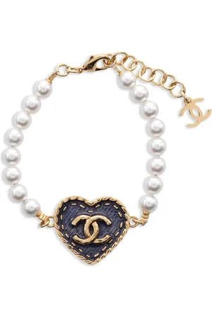 CHANEL 1986-1988 CC heart bracelet