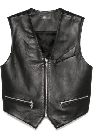 MUGLER Zipped leather vest