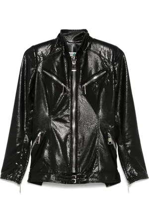 MITILIANE COUTURE Lizard skin-effect leather jacket