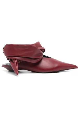 MUGLER Leather knot mules