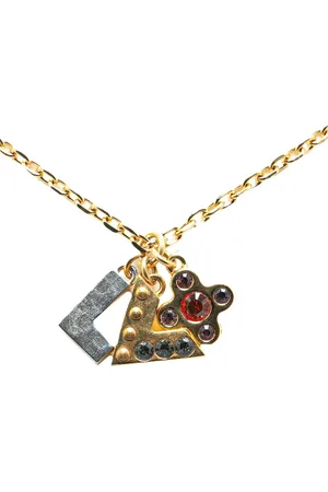 LOUIS VUITTON 2012 Plated Crystal Love Letter costume necklace
