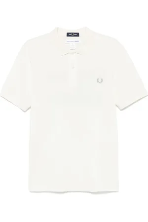 Comme des Garçons X Fred Perry slogan-print polo shirt