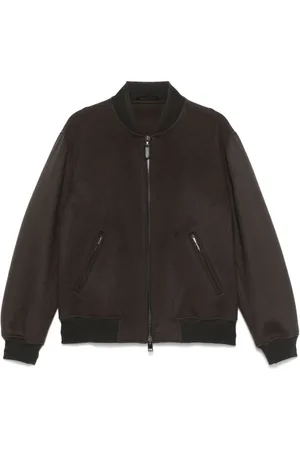 BRIONI Brushed-effect bomber jacket