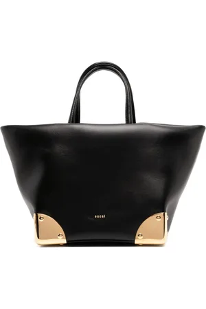 SACAI Corner metal leather tote bag