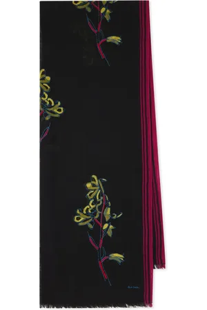 Paul Smith Floral-embroidered wool scarf