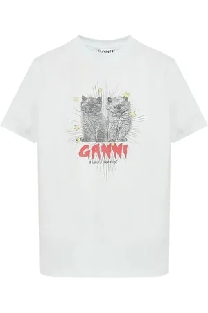 Ganni Cats-print T-shirt