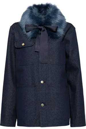 Cynthia Rowley Detachable faux-fur collar jacket