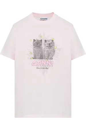 Ganni Cats-print T-shirt